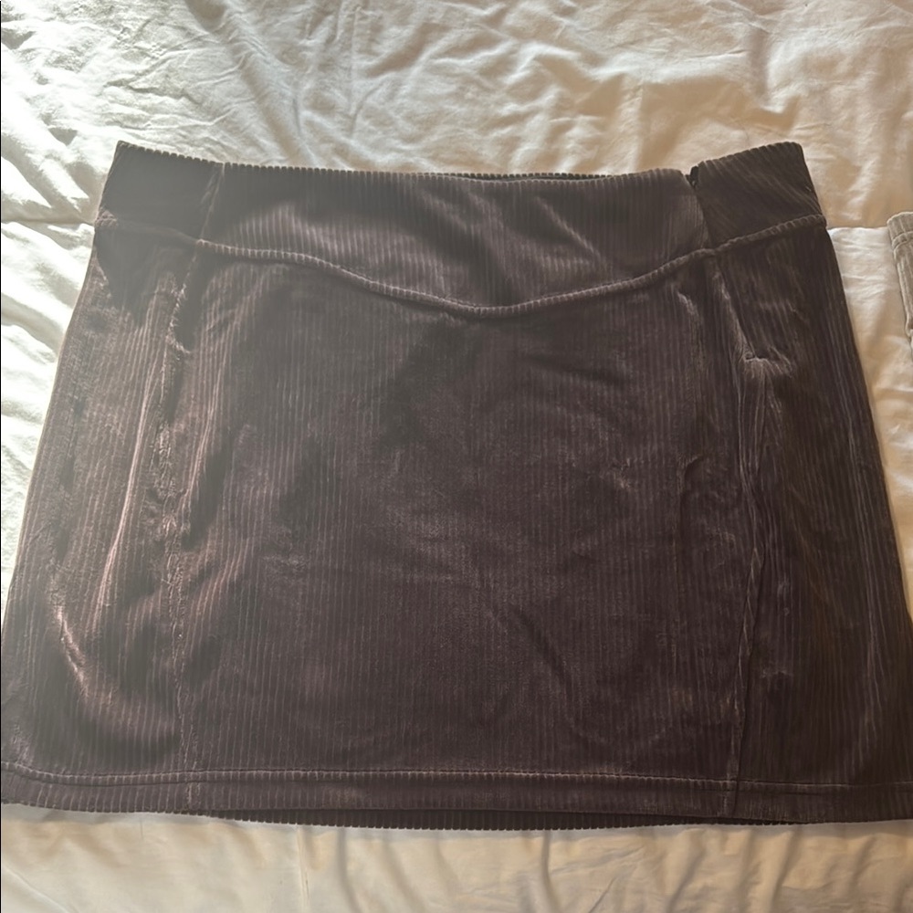 Lulu Brown Cord Scuba Skirt